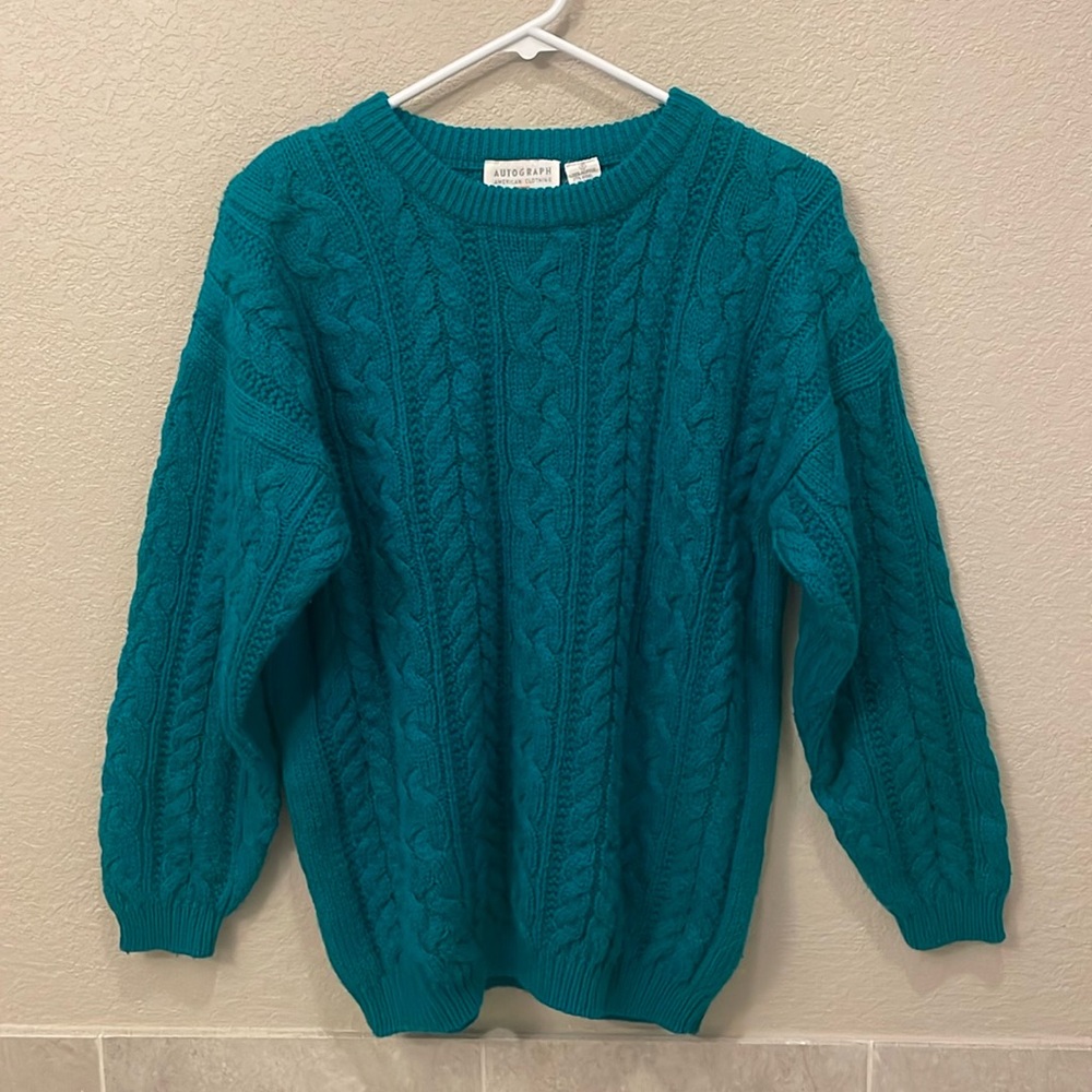 Vintage Autograph American Clothing Wool Blend Cable Knit Sweater